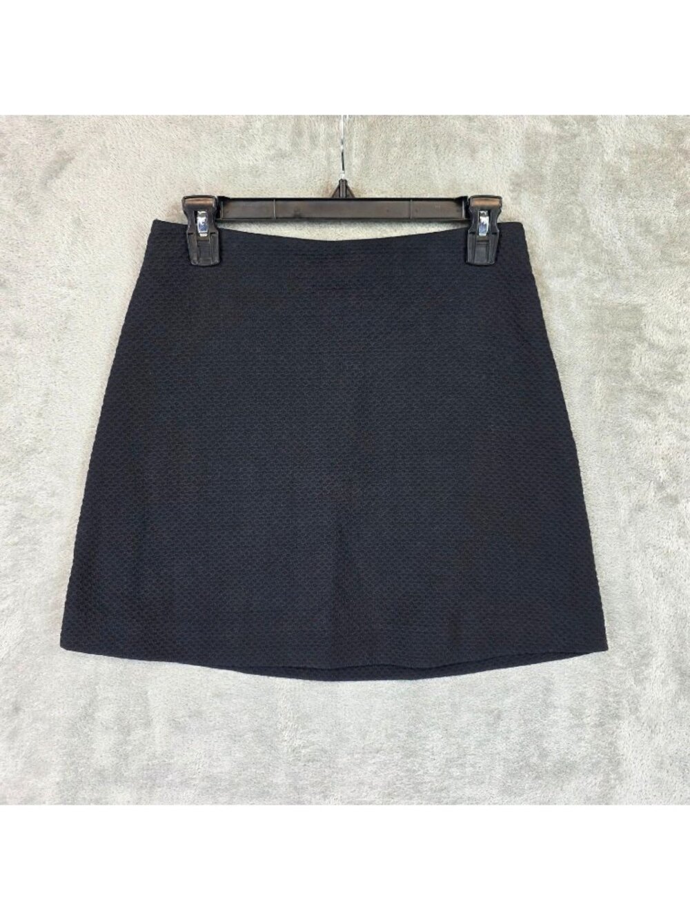 Cop Copine Skirt Womens 38 Black Cotton A Line Mini Textured Knit Zip Back